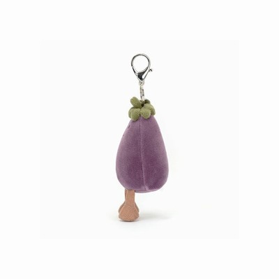 Jellycat Vivacious Vegetable Aubergine Bag Charm USA | 26501EAKS